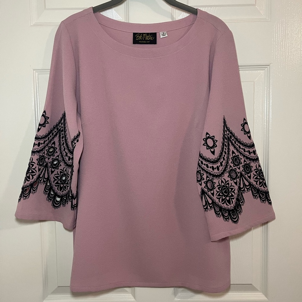Bob Mackie Pink and Black Blouse Size Medium